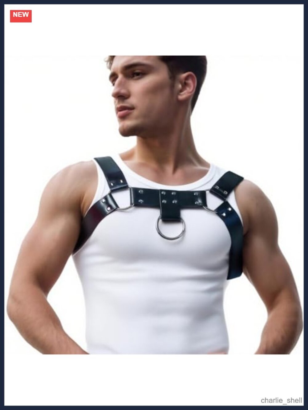 Men's Faux Leather Chest Harness Belt Adjustable Body Harness Costume Parties